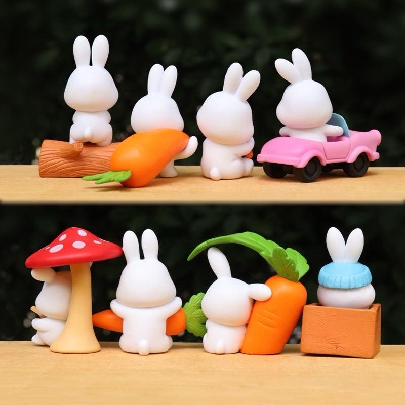 Cute Bunny Figurine – Kawaii PVC Rabbit Doll for Car, Cake & Micro-Landscape