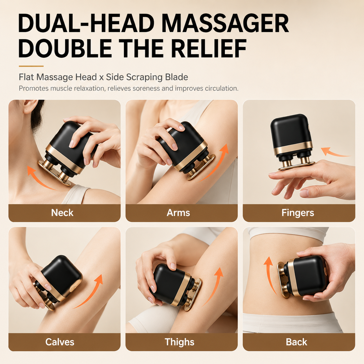 POPFUN Mini Massage Gun – 2-in-1 Fascia Gun & Scraper