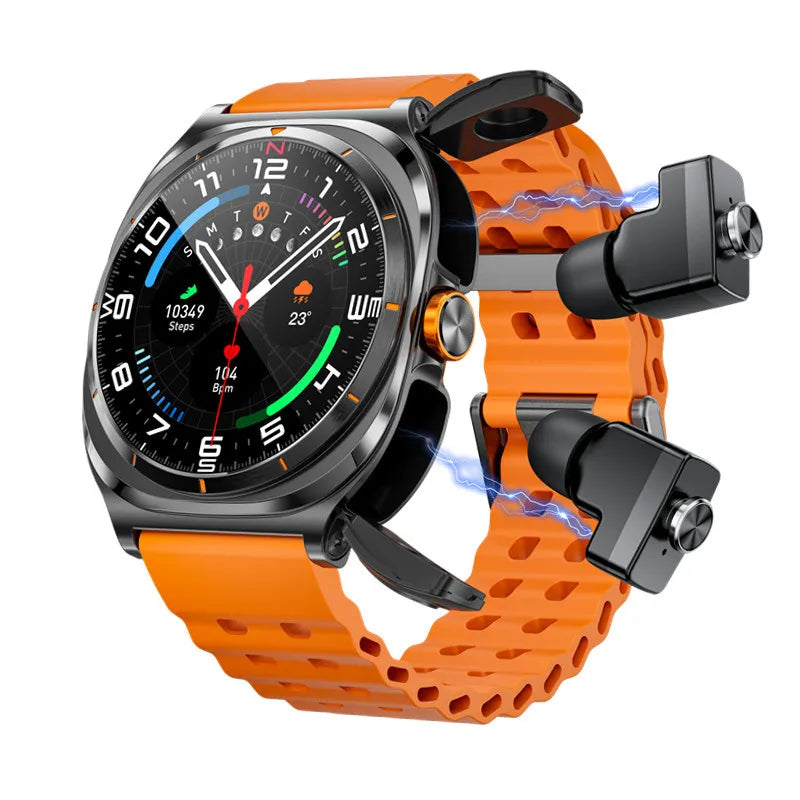 GT98 2-in-1 Smartwatch & TWS Earbuds – IP67 Waterproof, Blood Oxygen & Heart Rate Monitor