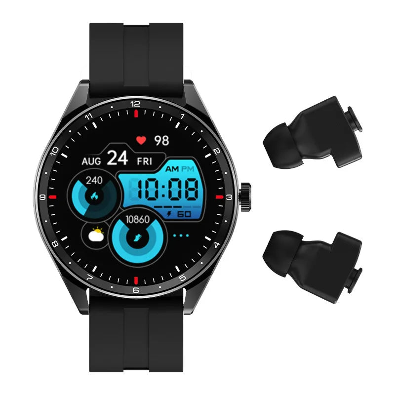 T23 2-in-1 Smartwatch & TWS Earbuds – IP68 Waterproof IPS Display with Music & Call Control