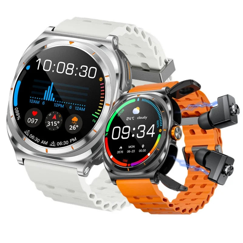 GT98 2-in-1 Smartwatch & TWS Earbuds – IP67 Waterproof, Blood Oxygen & Heart Rate Monitor