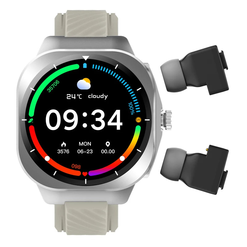 AIMB-Z19 2-in-1 Smart Watch & TWS Earbuds – Fitness Tracker with Heart Rate Monitor