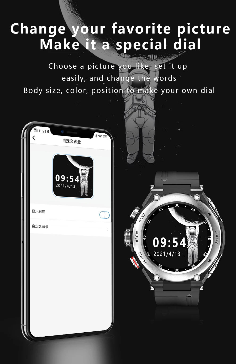 T92 Men's Smartwatch with TWS Earphones – IP68, Body Temperature, Heart Rate & Blood Oxygen Monitor