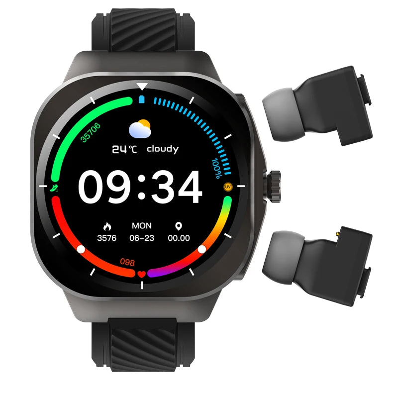 AIMB-Z19 2-in-1 Smart Watch & TWS Earbuds – Fitness Tracker with Heart Rate Monitor