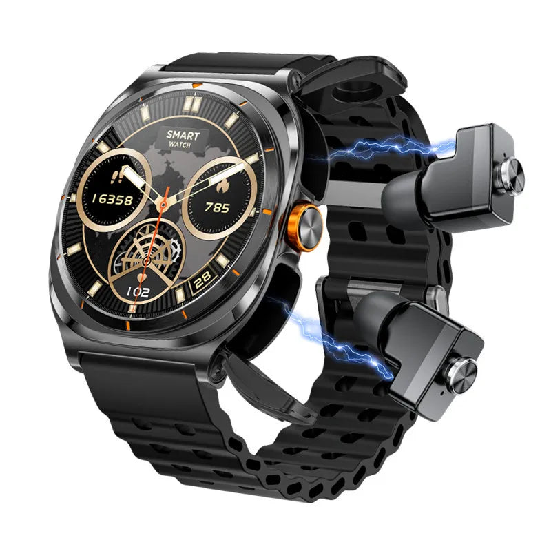 GT98 2-in-1 Smartwatch & TWS Earbuds – IP67 Waterproof, Blood Oxygen & Heart Rate Monitor