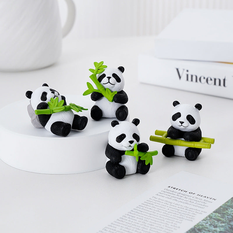 Cute Panda Blind Bag Ornament – Bamboo-Eating Panda DIY Desk & Car Decor