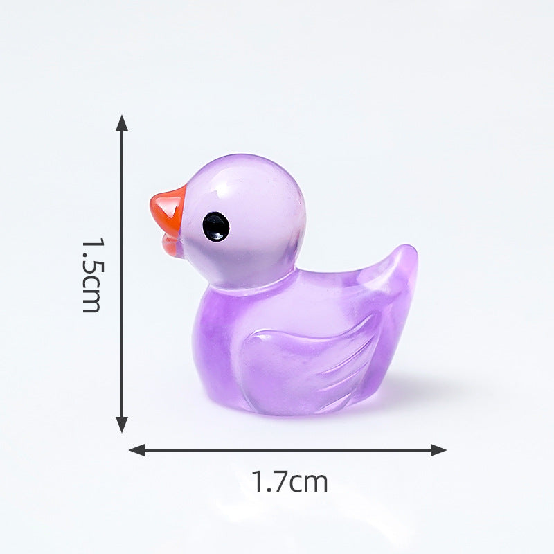 10 PCS Glowing Duck Sunglasses Ornament – Cute DIY Desktop & Car Decoration