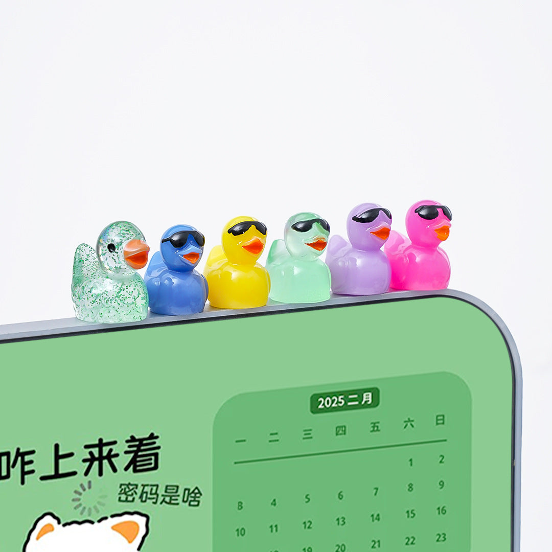 10 PCS Glowing Duck Sunglasses Ornament – Cute DIY Desktop & Car Decoration