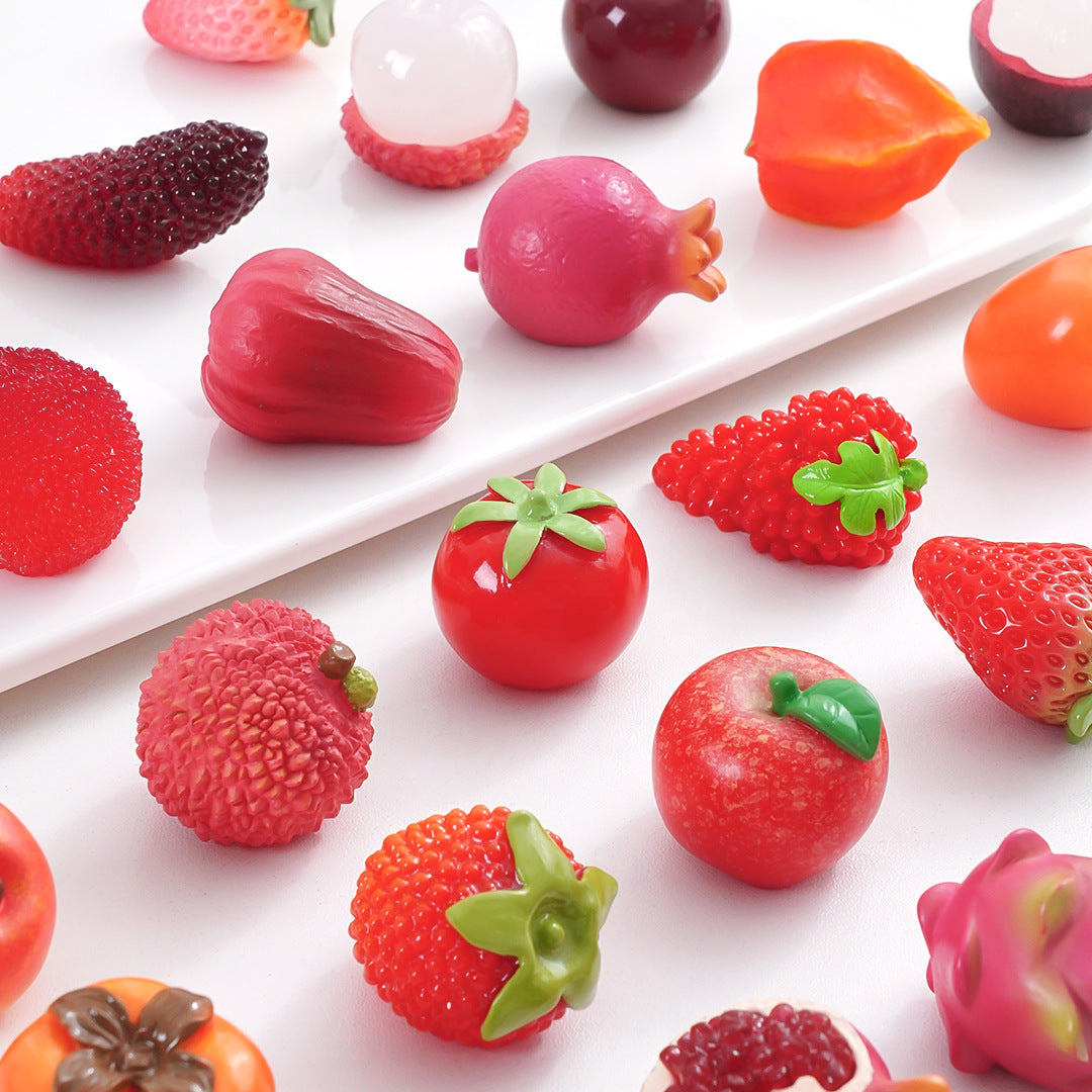 Mini Fruit Blind Bag Ornament – Simulation Peach & Lotus Mist Food Play Decor