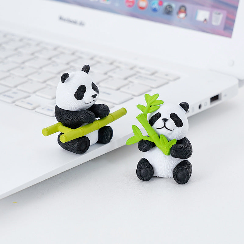 Cute Panda Blind Bag Ornament – Bamboo-Eating Panda DIY Desk & Car Decor