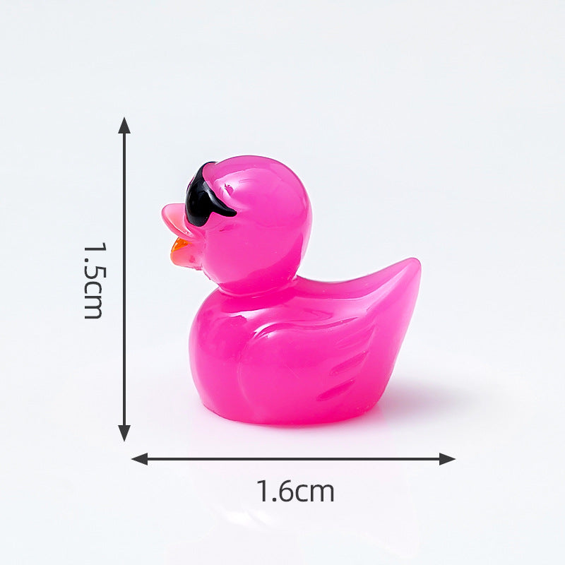 10 PCS Glowing Duck Sunglasses Ornament – Cute DIY Desktop & Car Decoration