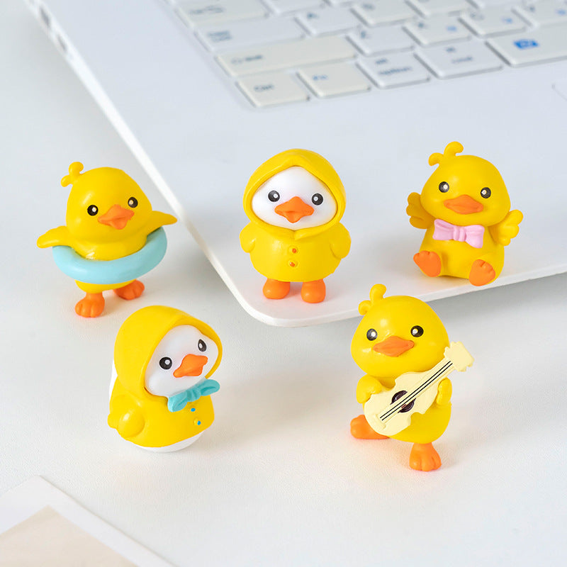 Raincoat Duck Blind Bag Ornament – Cute Guitar Yellow Duck DIY Desk & Car Decor