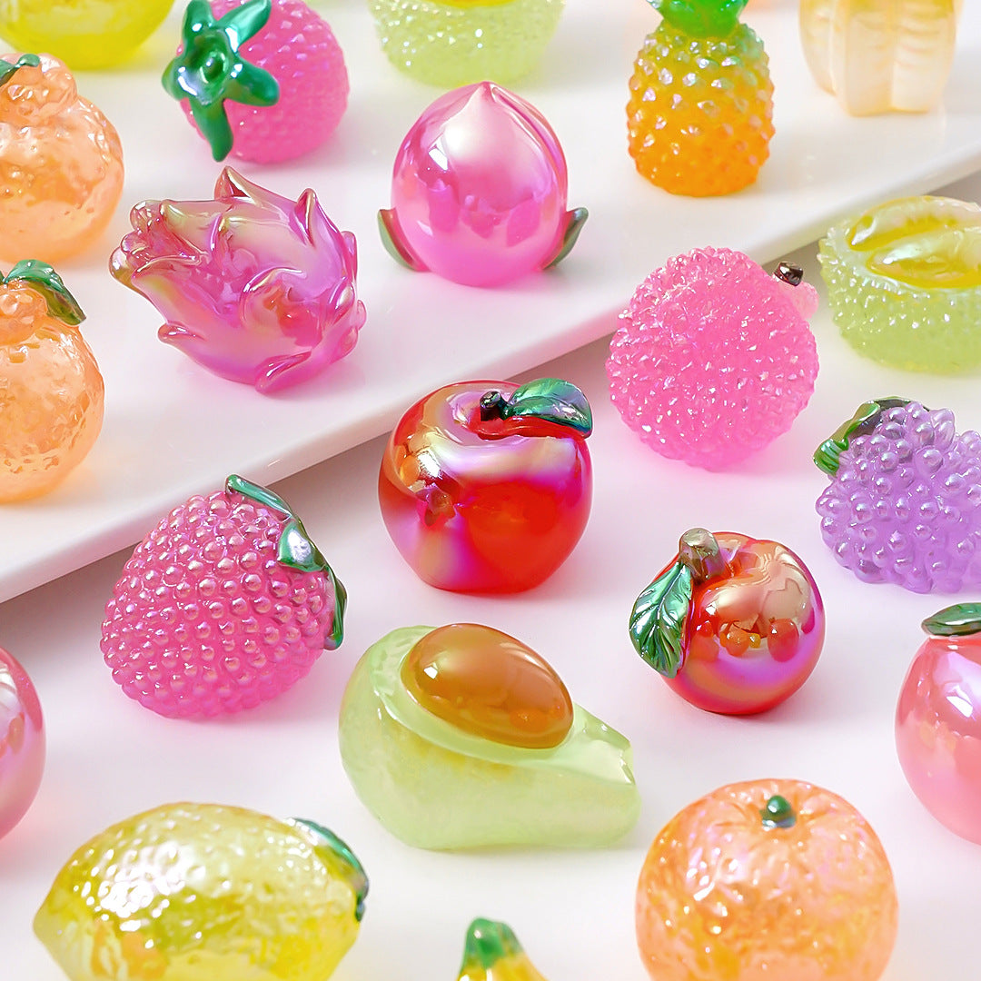 Glowing Fruit Blind Bag Ornament – Electroplated Cherry & Orange DIY Decor