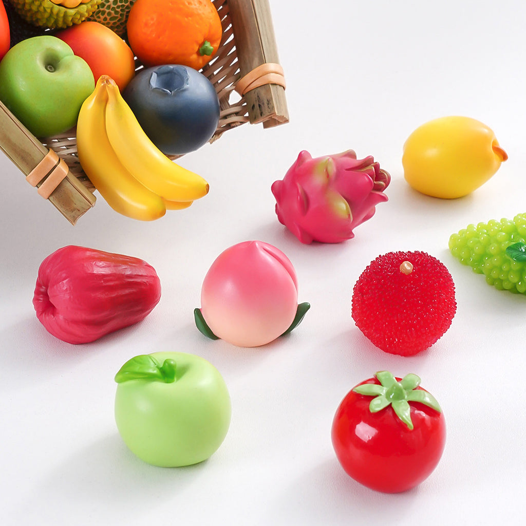 Mini Fruit Blind Bag Ornament – Simulation Peach & Lotus Mist Food Play Decor