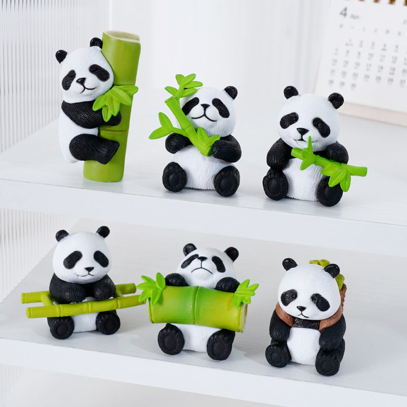 Cute Panda Blind Bag Ornament – Bamboo-Eating Panda DIY Desk & Car Decor