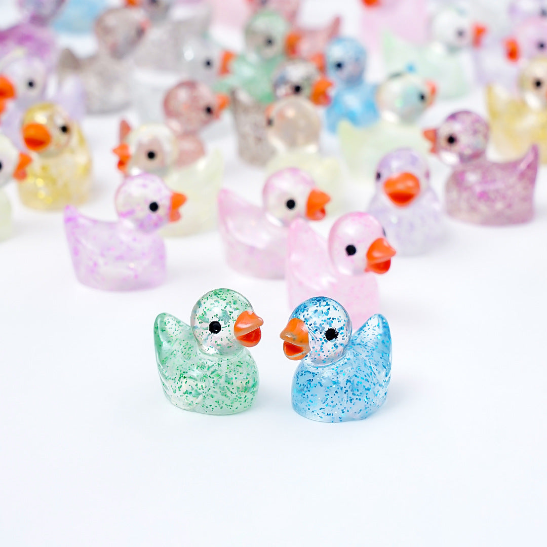 10 PCS Glowing Duck Sunglasses Ornament – Cute DIY Desktop & Car Decoration