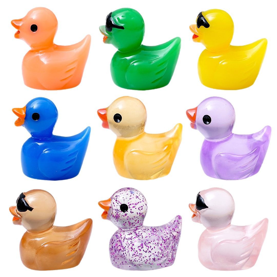 10 PCS Glowing Duck Sunglasses Ornament – Cute DIY Desktop & Car Decoration
