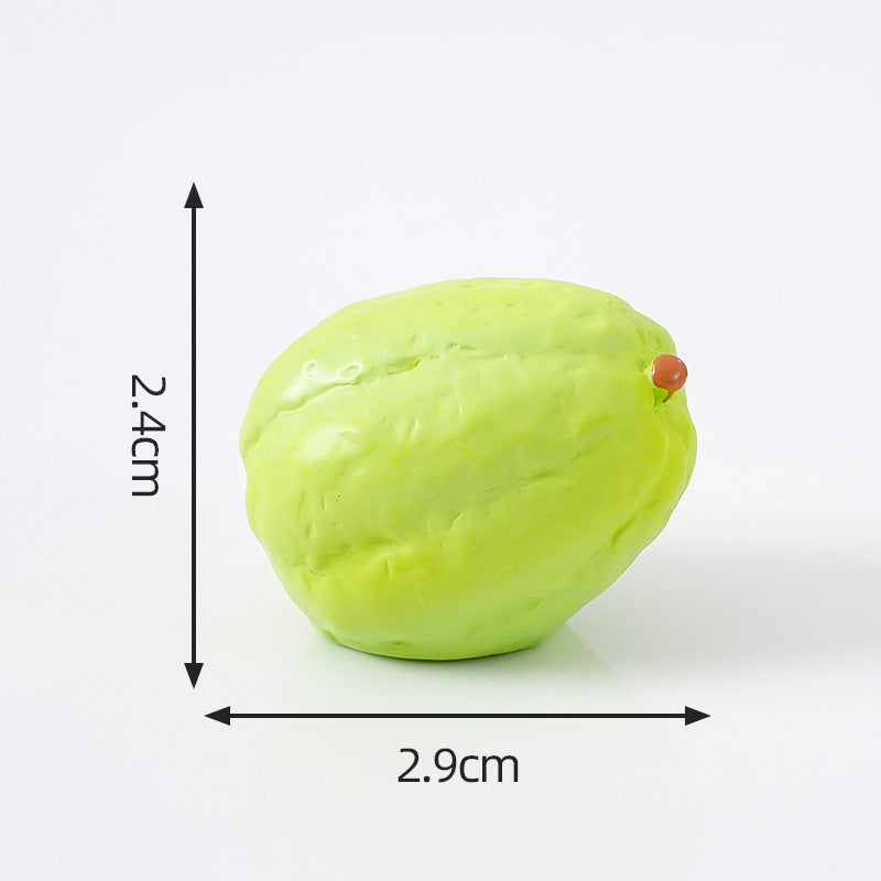 Mini Fruit Blind Bag Ornament – Simulation Peach & Lotus Mist Food Play Decor