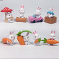 Cute Bunny Figurine – Kawaii PVC Rabbit Doll for Car, Cake & Micro-Landscape