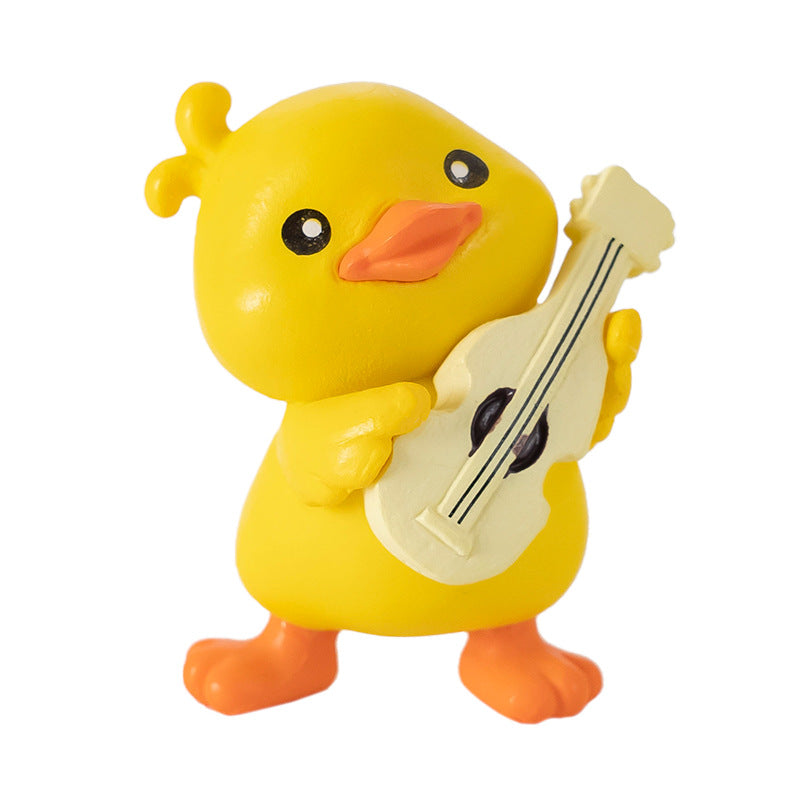 Raincoat Duck Blind Bag Ornament – Cute Guitar Yellow Duck DIY Desk & Car Decor