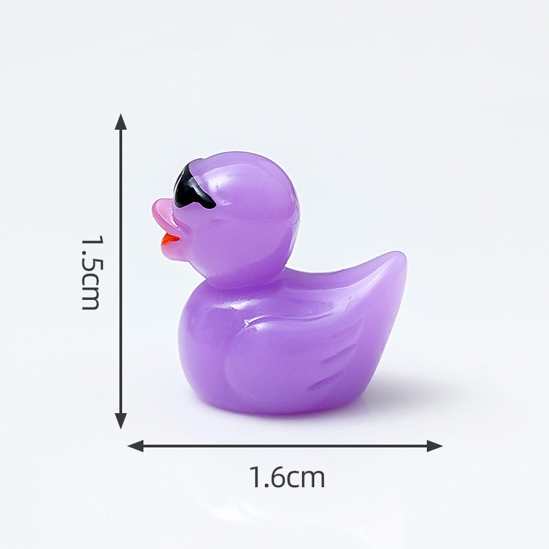 10 PCS Glowing Duck Sunglasses Ornament – Cute DIY Desktop & Car Decoration