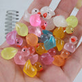 Glowing Resin Duckling Ornament – Cute 3D Cartoon Keychain & Car Decor