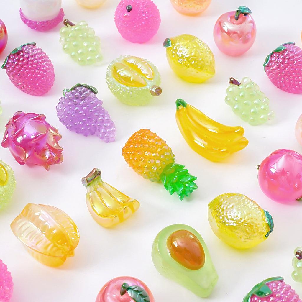 Glowing Fruit Blind Bag Ornament – Electroplated Cherry & Orange DIY Decor
