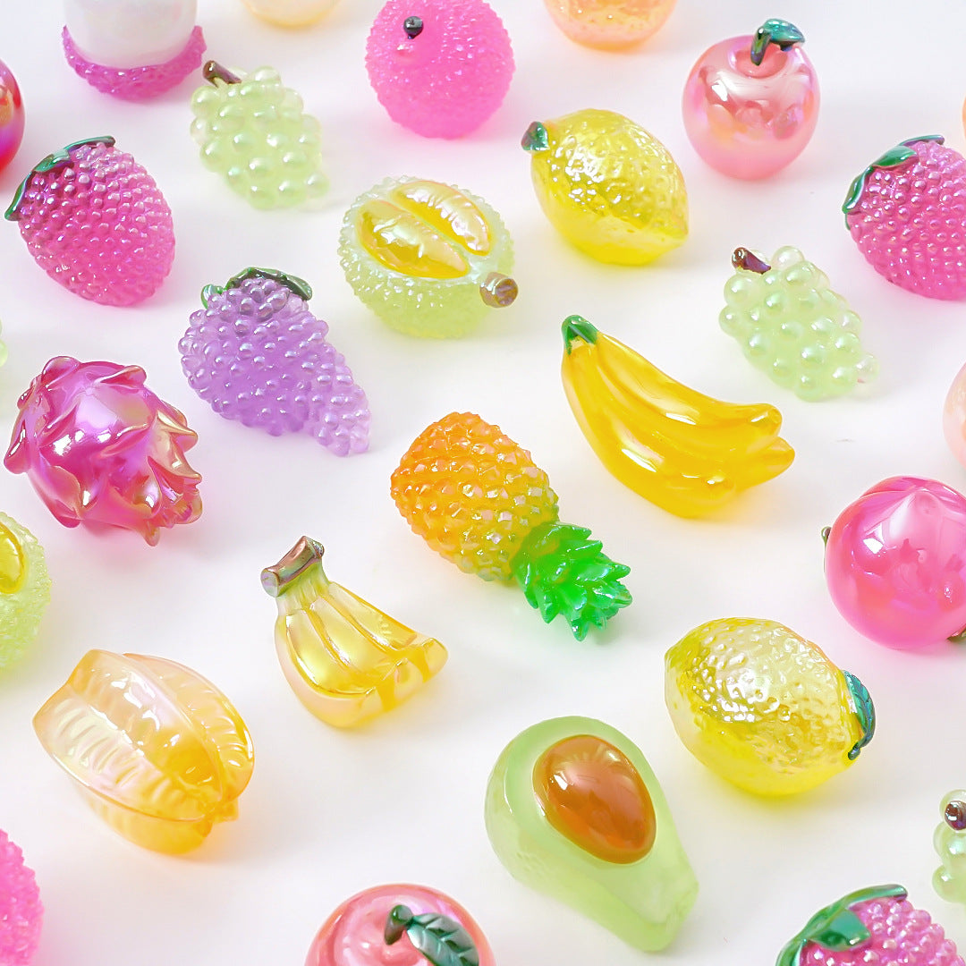 Glowing Fruit Blind Bag Ornament – Electroplated Cherry & Orange DIY Decor