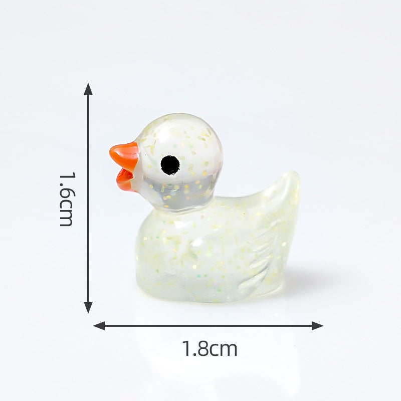 10 PCS Glowing Duck Sunglasses Ornament – Cute DIY Desktop & Car Decoration