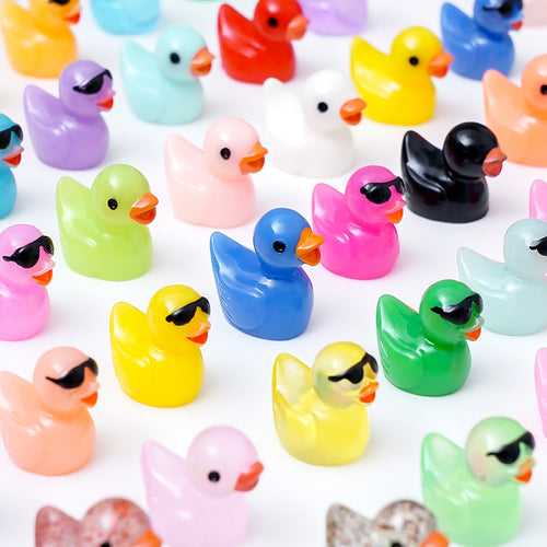 10 PCS Glowing Duck Sunglasses Ornament – Cute DIY Desktop & Car Decoration