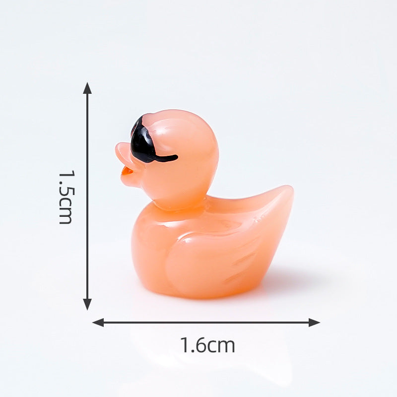10 PCS Glowing Duck Sunglasses Ornament – Cute DIY Desktop & Car Decoration