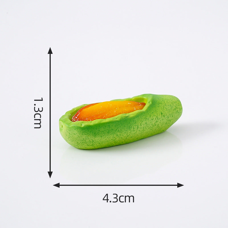 Mini Fruit Blind Bag Ornament – Simulation Peach & Lotus Mist Food Play Decor