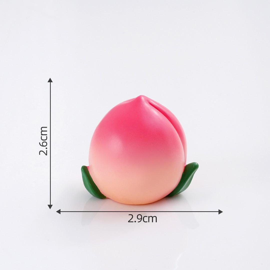 Mini Fruit Blind Bag Ornament – Simulation Peach & Lotus Mist Food Play Decor