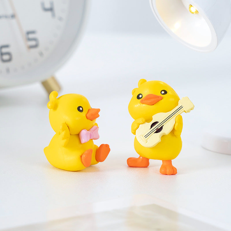 Raincoat Duck Blind Bag Ornament – Cute Guitar Yellow Duck DIY Desk & Car Decor