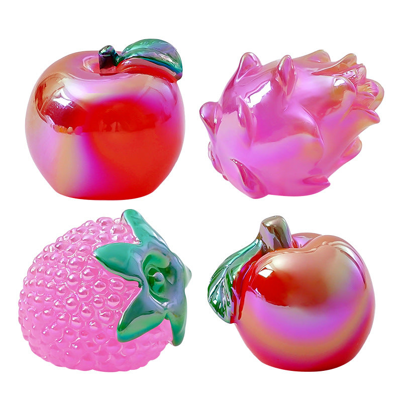 Glowing Fruit Blind Bag Ornament – Electroplated Cherry & Orange DIY Decor