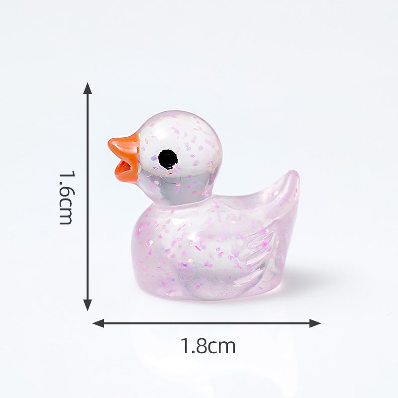 10 PCS Glowing Duck Sunglasses Ornament – Cute DIY Desktop & Car Decoration