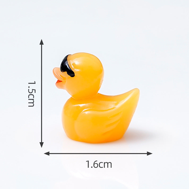 10 PCS Glowing Duck Sunglasses Ornament – Cute DIY Desktop & Car Decoration