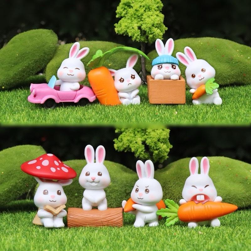 Cute Bunny Figurine – Kawaii PVC Rabbit Doll for Car, Cake & Micro-Landscape