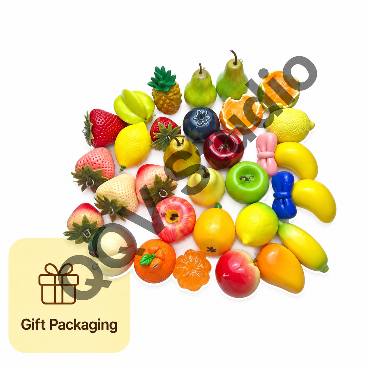 Oversized 3D Painted Fruit Series Resin Keychain Charm | DIY Blind Box Car & Bag Pendant