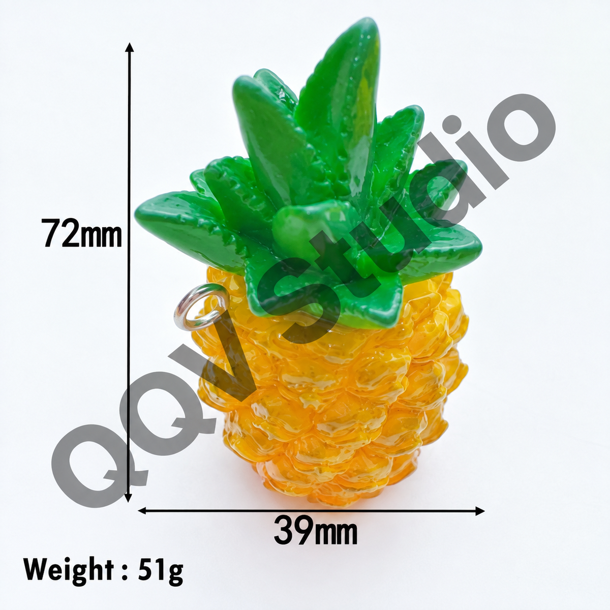 Oversized 3D Painted Fruit Series Resin Keychain Charm | DIY Blind Box Car & Bag Pendant