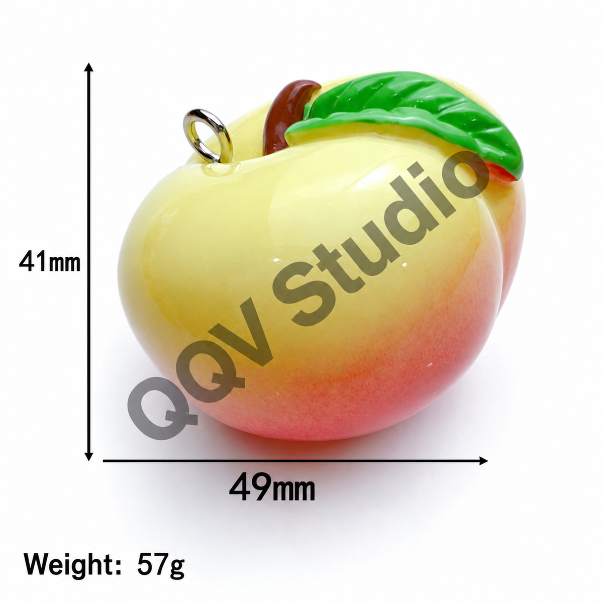 Oversized 3D Painted Fruit Series Resin Keychain Charm | DIY Blind Box Car & Bag Pendant