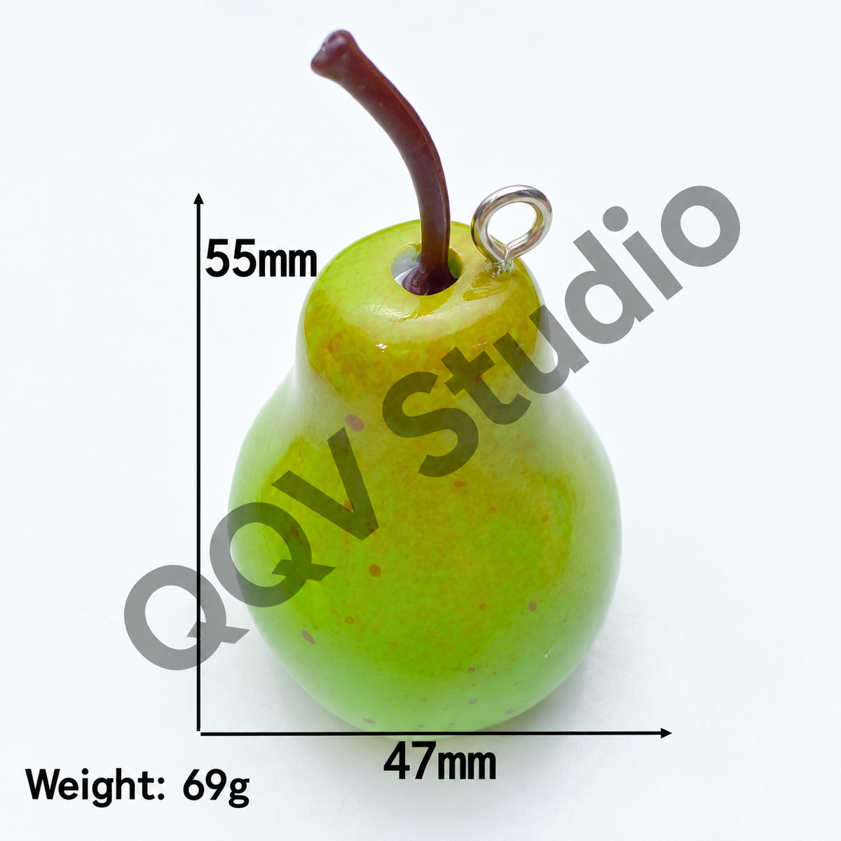 Oversized 3D Painted Fruit Series Resin Keychain Charm | DIY Blind Box Car & Bag Pendant