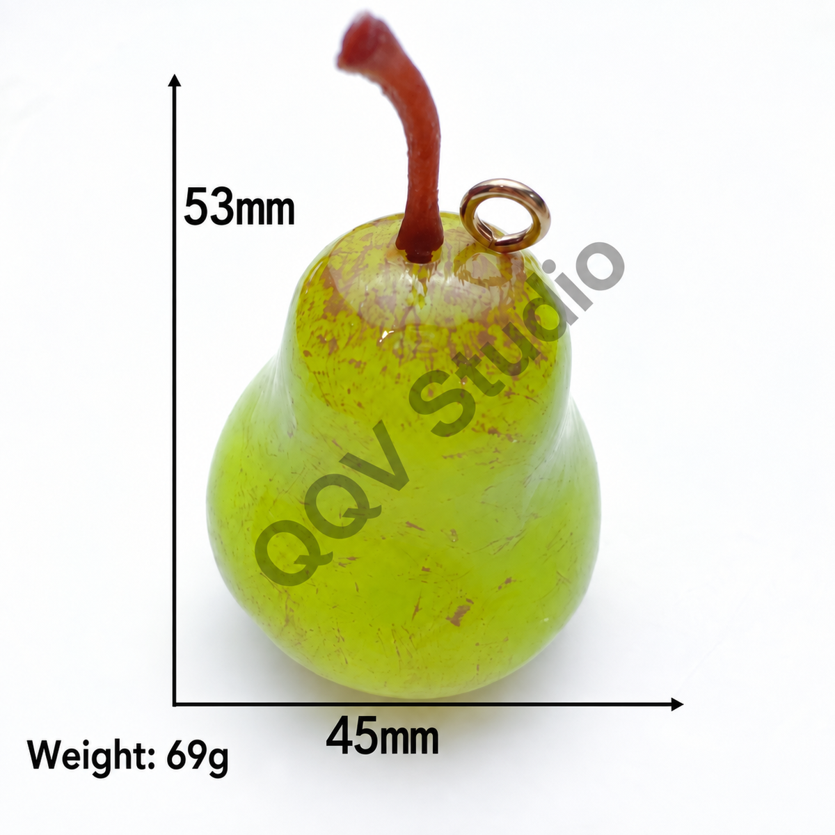 Oversized 3D Painted Fruit Series Resin Keychain Charm | DIY Blind Box Car & Bag Pendant