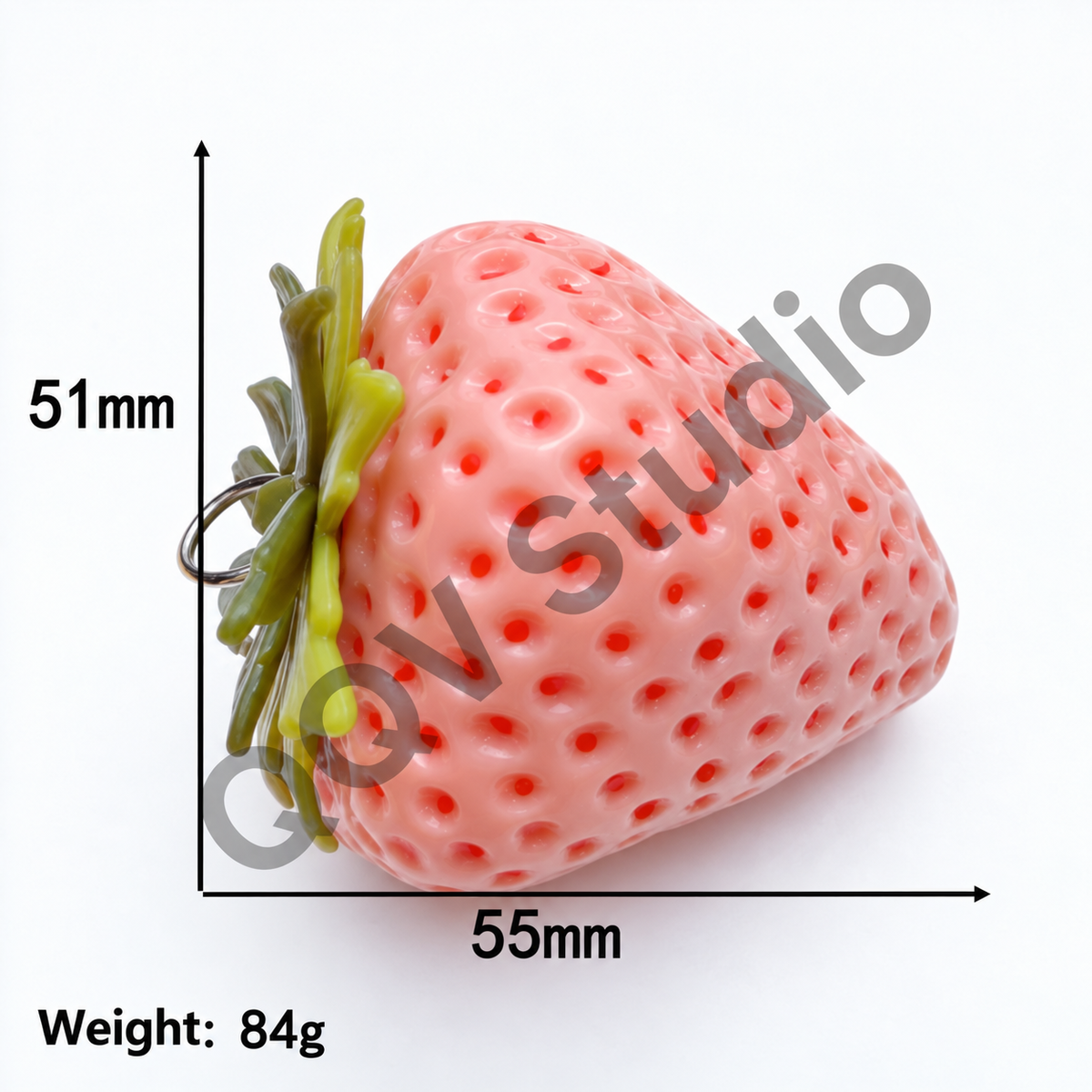Oversized 3D Painted Fruit Series Resin Keychain Charm | DIY Blind Box Car & Bag Pendant