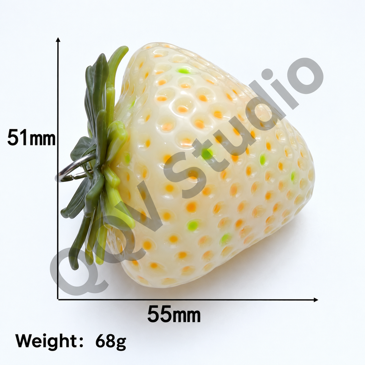Oversized 3D Painted Fruit Series Resin Keychain Charm | DIY Blind Box Car & Bag Pendant