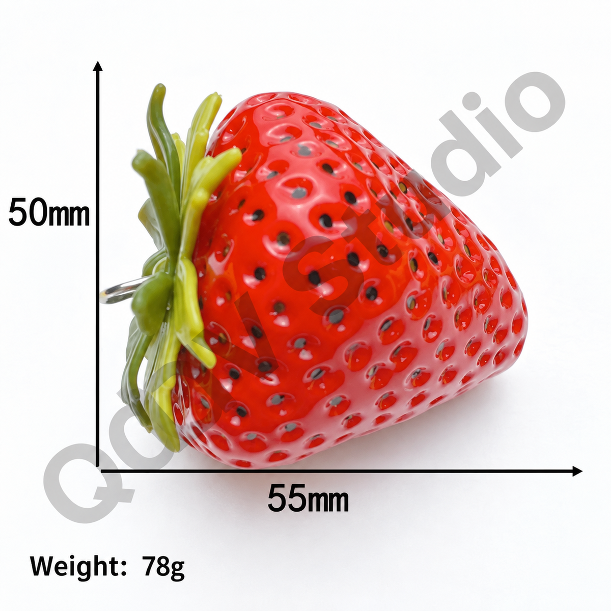 Oversized 3D Painted Fruit Series Resin Keychain Charm | DIY Blind Box Car & Bag Pendant