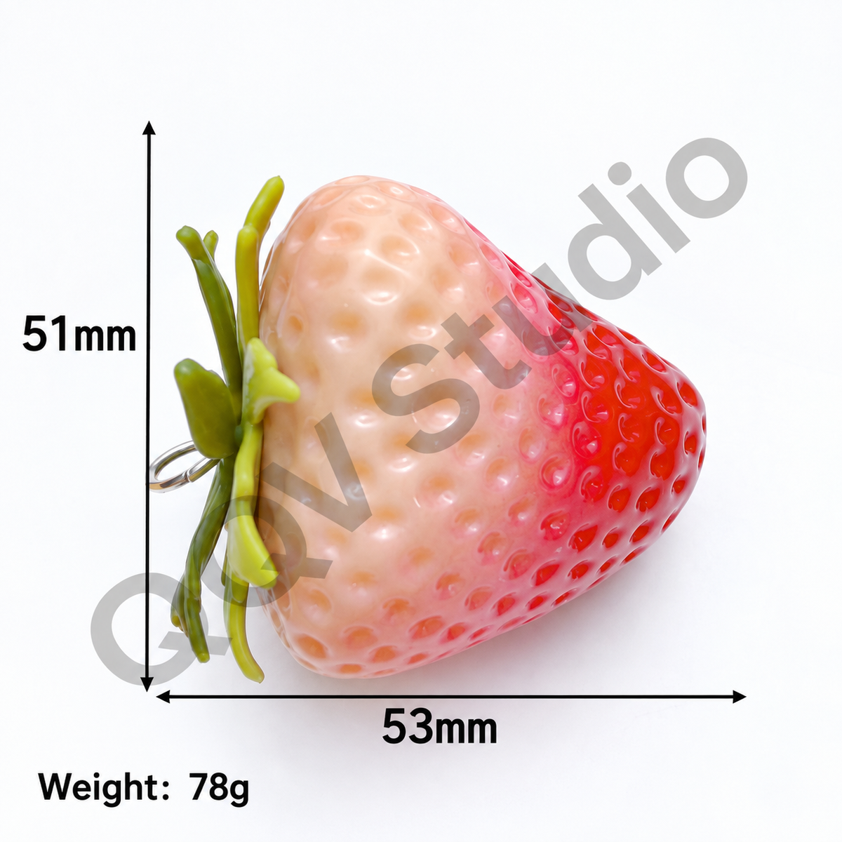 Oversized 3D Painted Fruit Series Resin Keychain Charm | DIY Blind Box Car & Bag Pendant