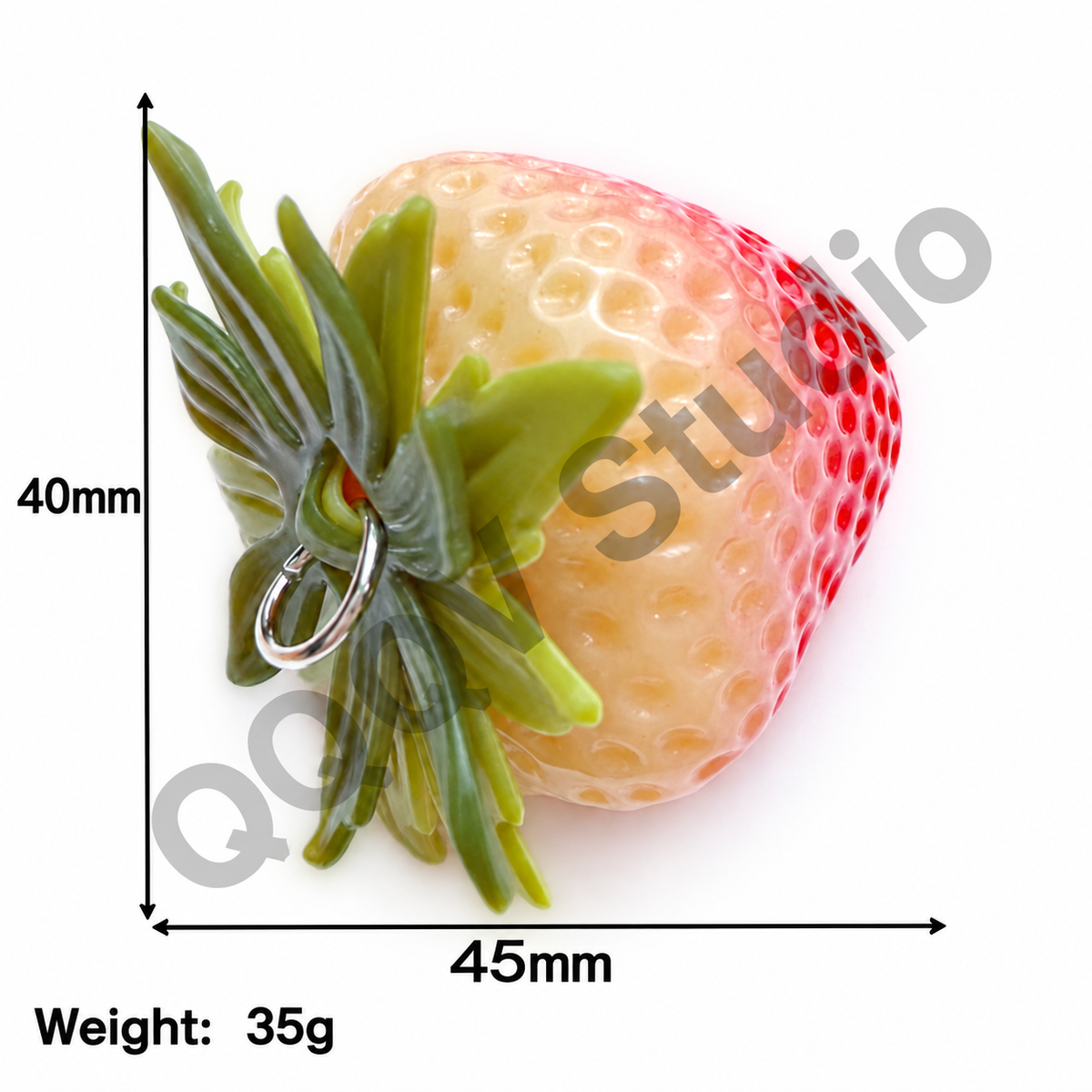 Oversized 3D Painted Fruit Series Resin Keychain Charm | DIY Blind Box Car & Bag Pendant