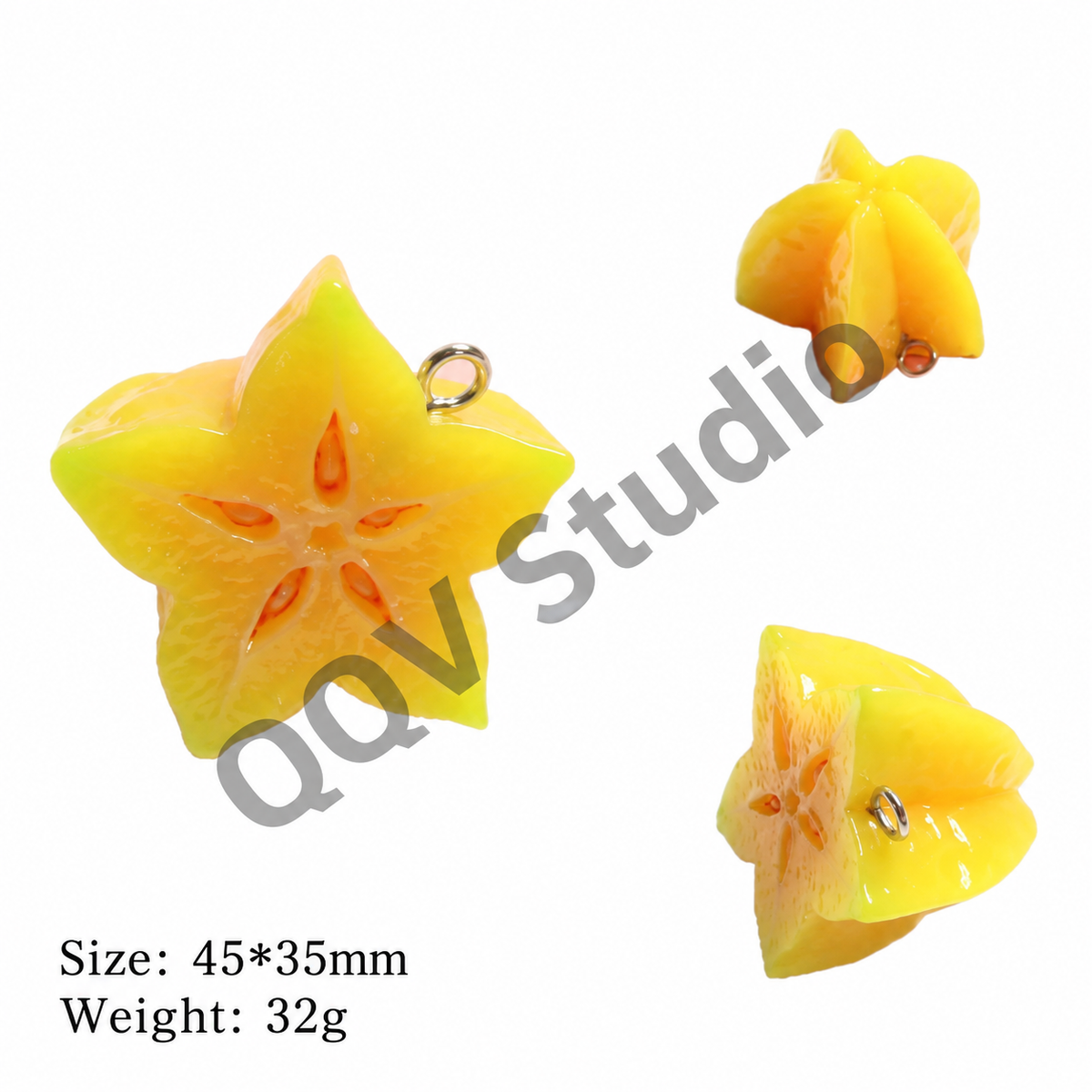 Oversized 3D Painted Fruit Series Resin Keychain Charm | DIY Blind Box Car & Bag Pendant