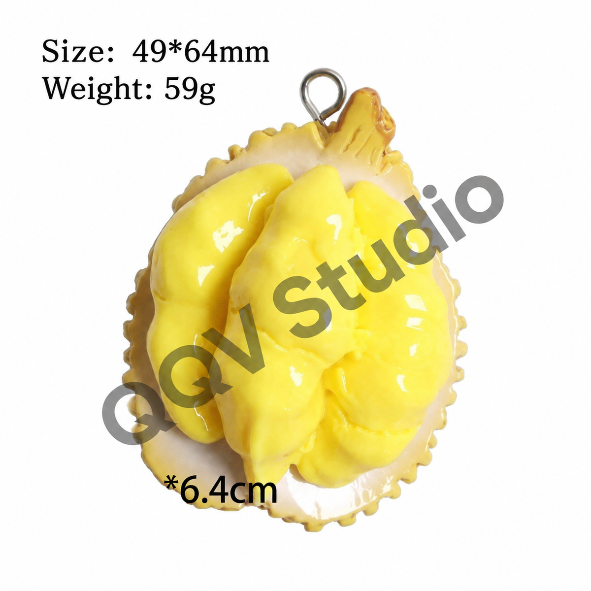 Oversized 3D Painted Fruit Series Resin Keychain Charm | DIY Blind Box Car & Bag Pendant